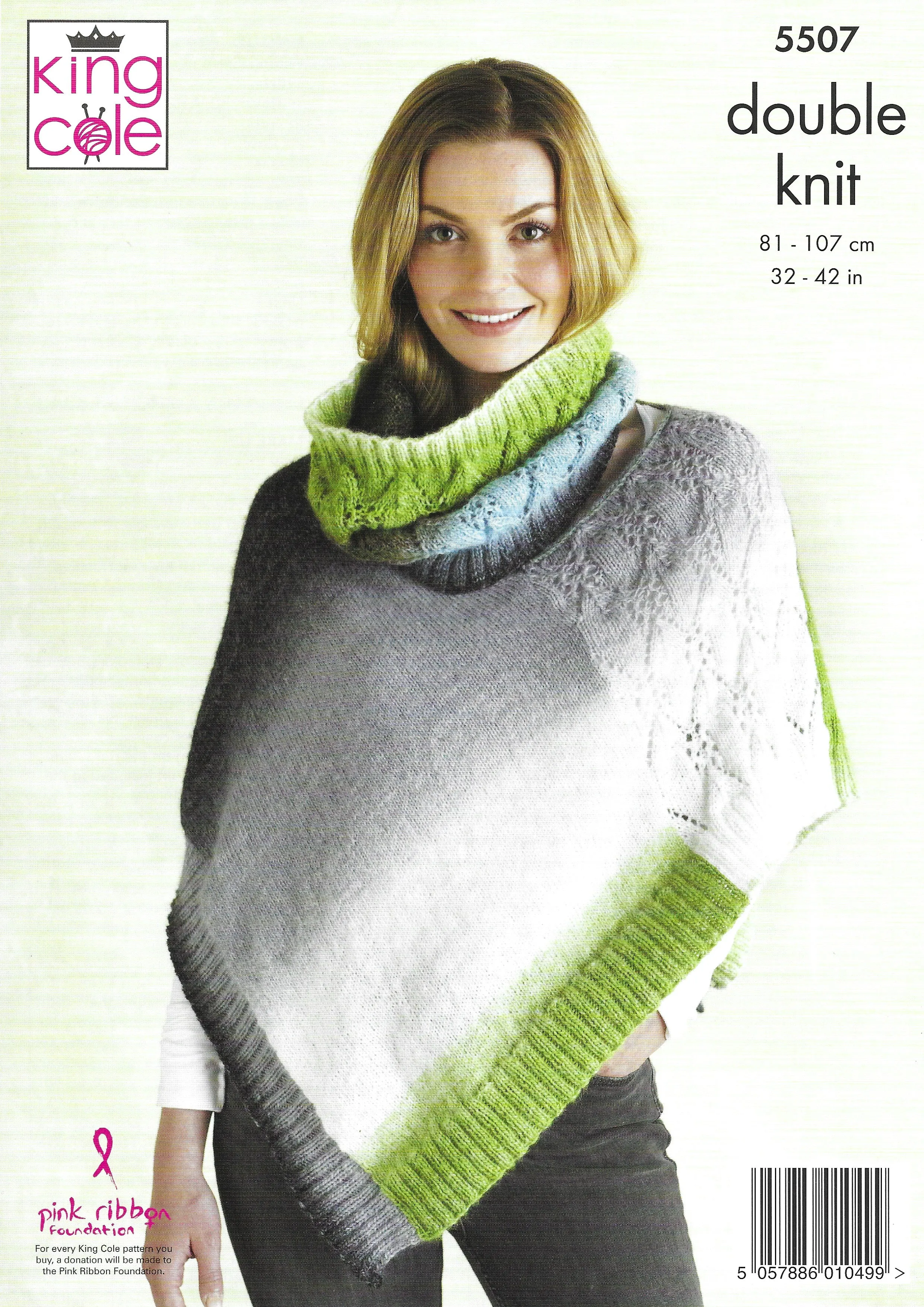 King Cole 5507 Ponchos & Snood DK Knitting Pattern