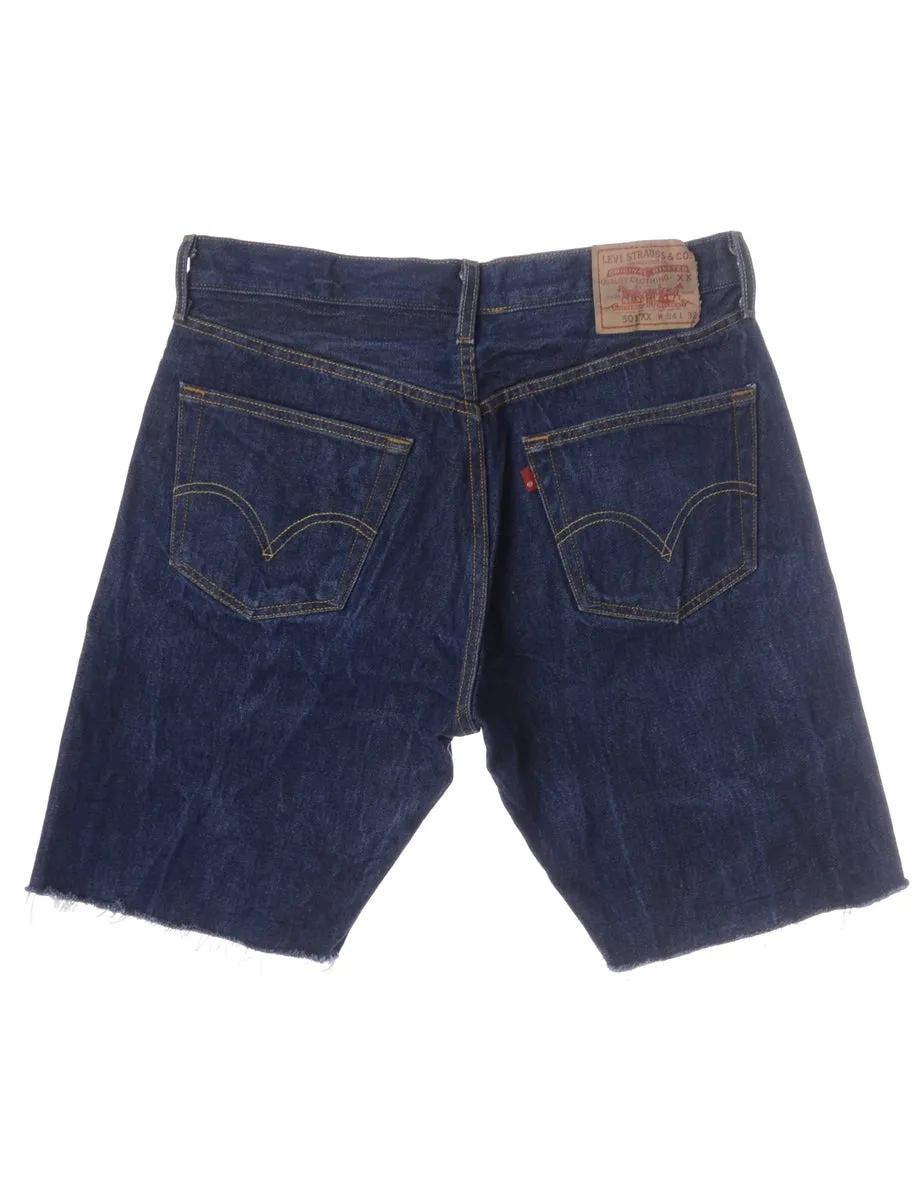 Label Cut Off Denim Shorts