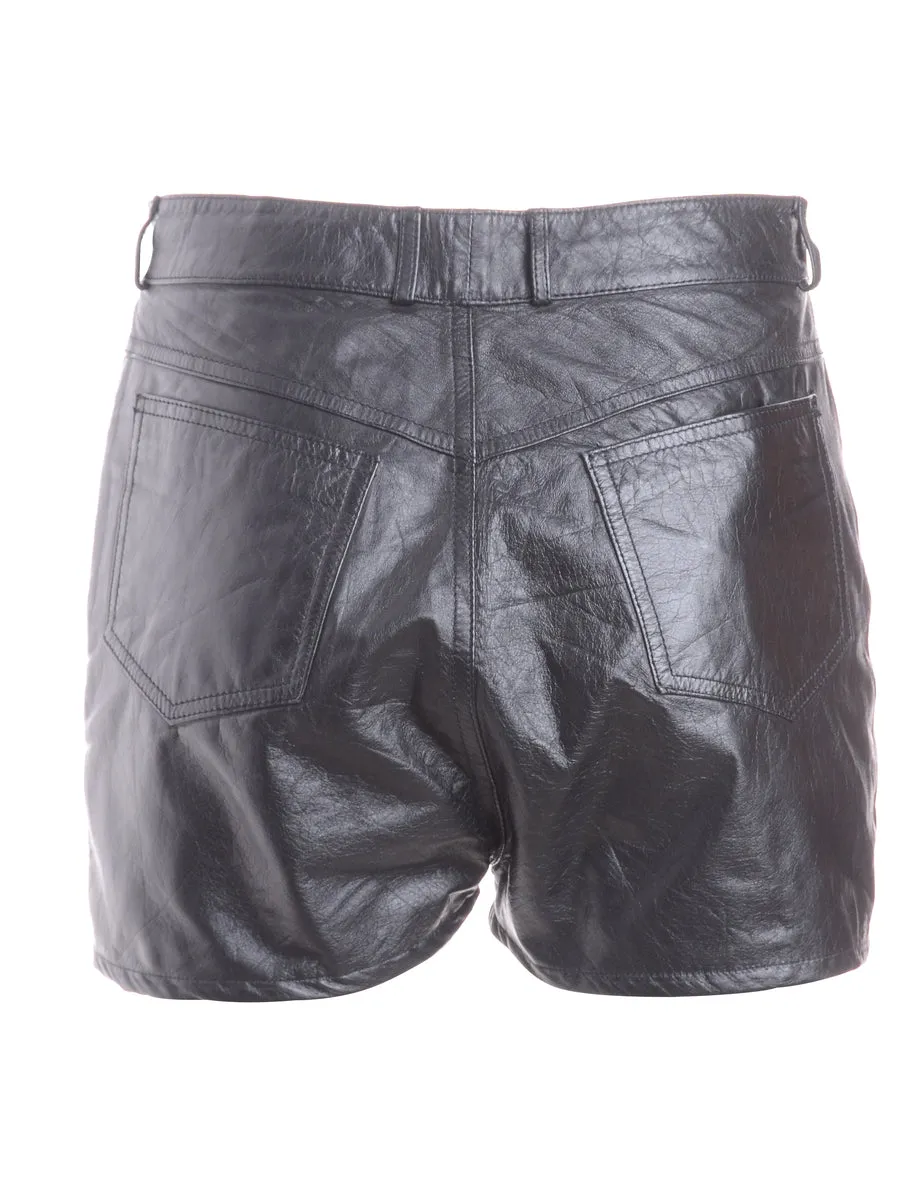 Label Shortened Leather Hotpant