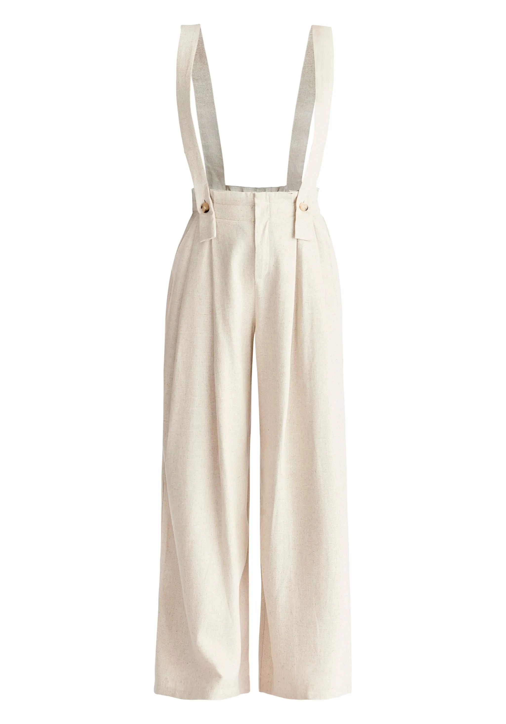 Linen Blend Detachable Suspender Trousers