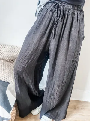 Linen Wide Leg Trousers