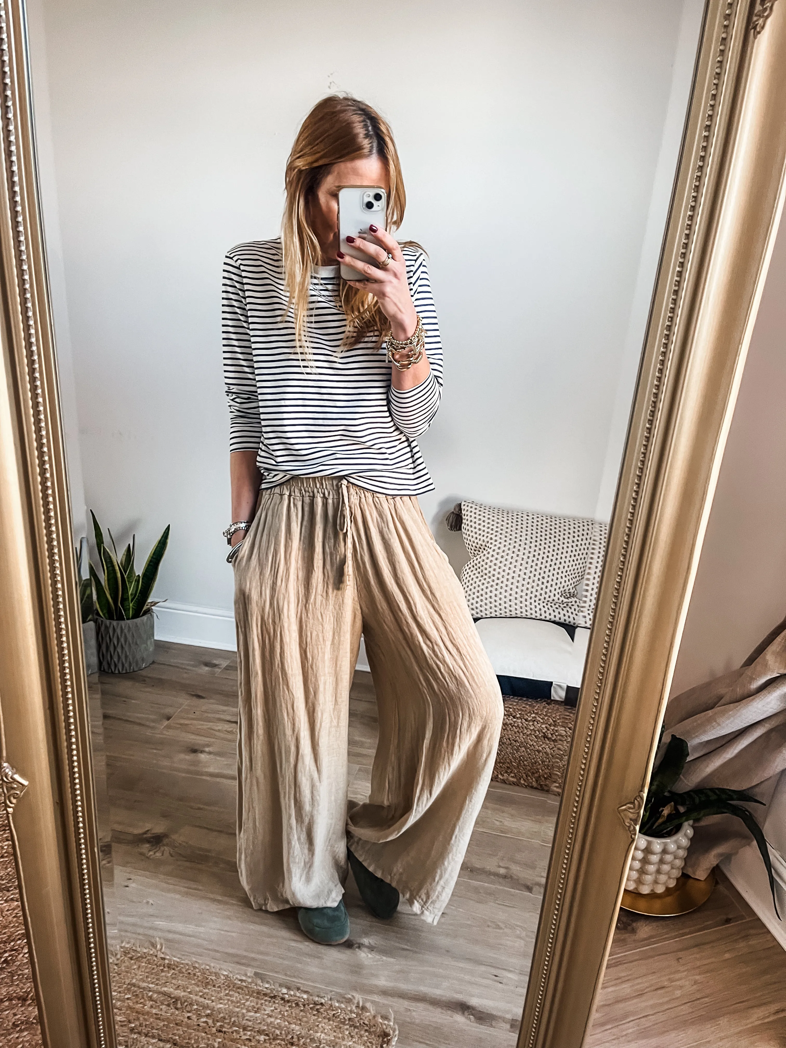 Linen Wide Leg Trousers