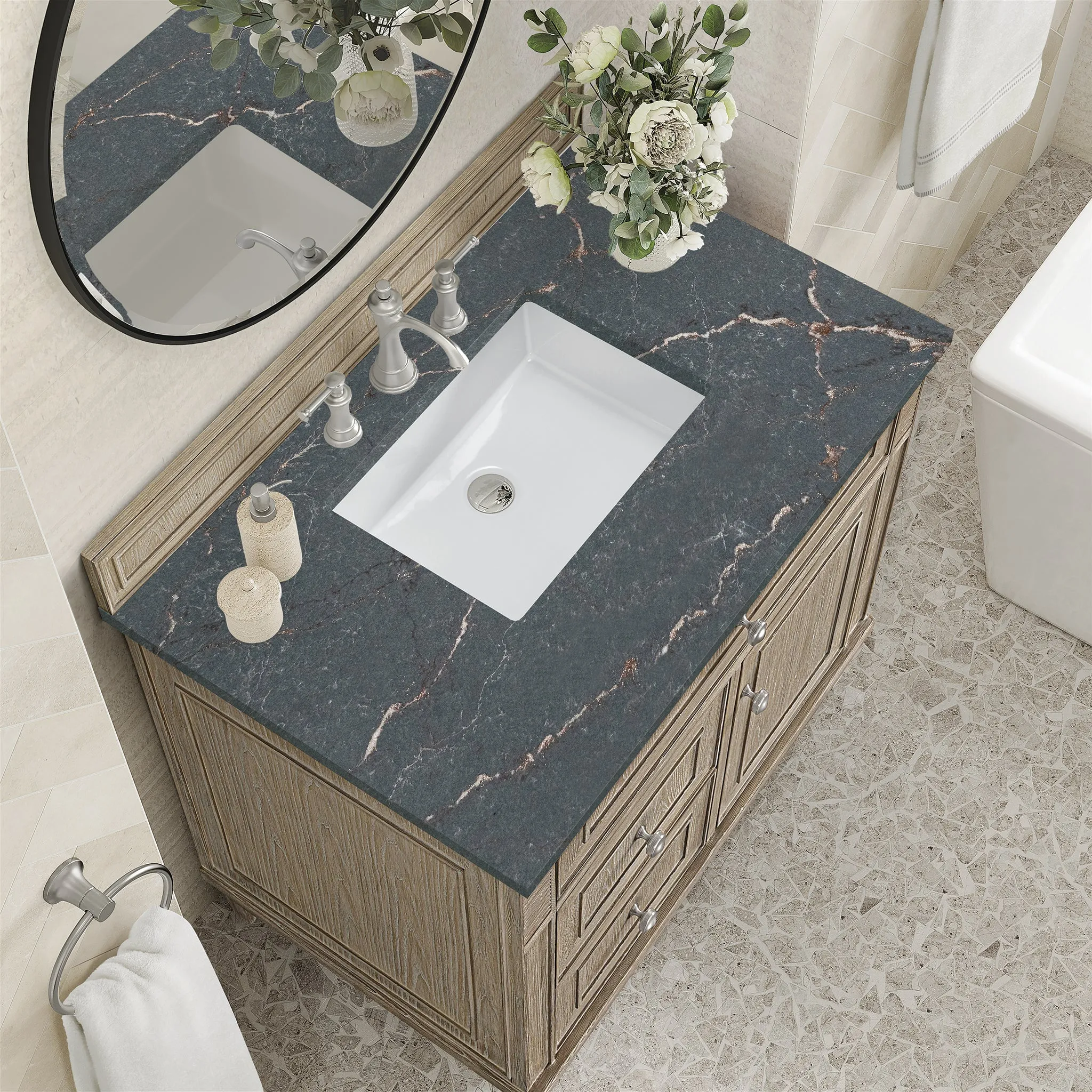 Lorelai 36" Single Vanity in Whitewashed Oak