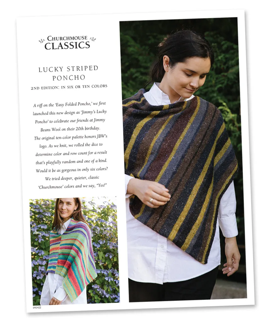 Lucky Striped Poncho: In 6 or 10 Colors Using Rowan Felted Tweed