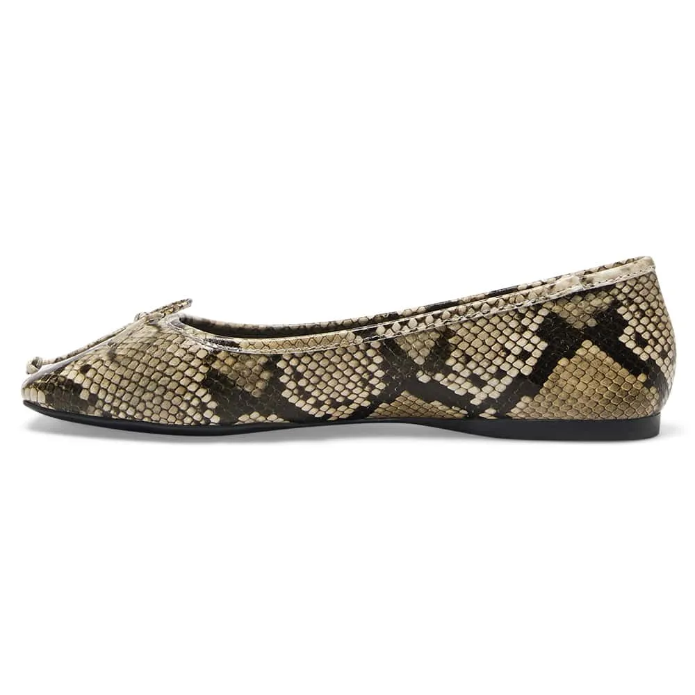 Maya Flat in Snake Leather