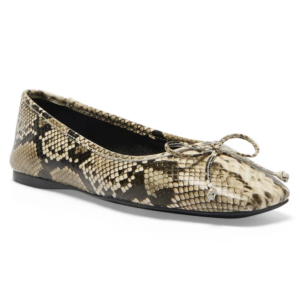 Maya Flat in Snake Leather