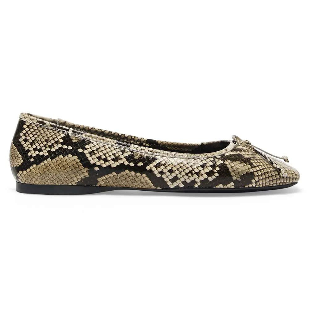 Maya Flat in Snake Leather