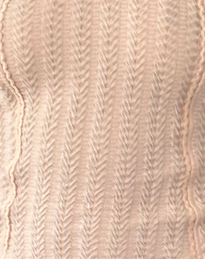 Melissa Textured Long Sleeve Top in Light Peach