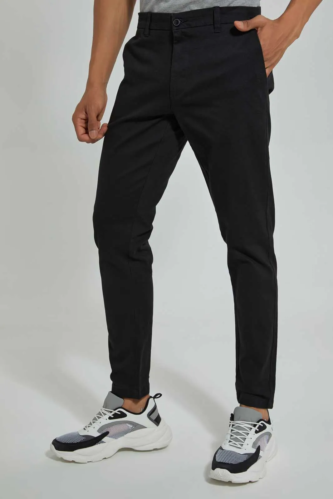 Men Black Regular Fit Trousers