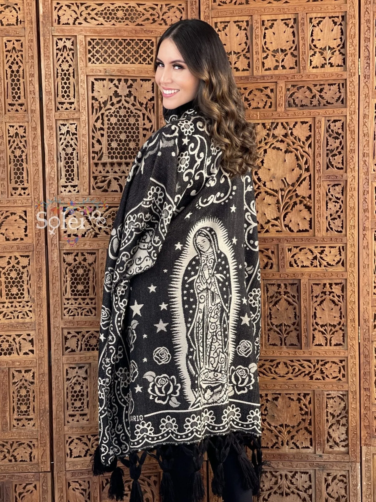 Mexican Traditional Virgen Mary Poncho. Gaban Virgen Fino