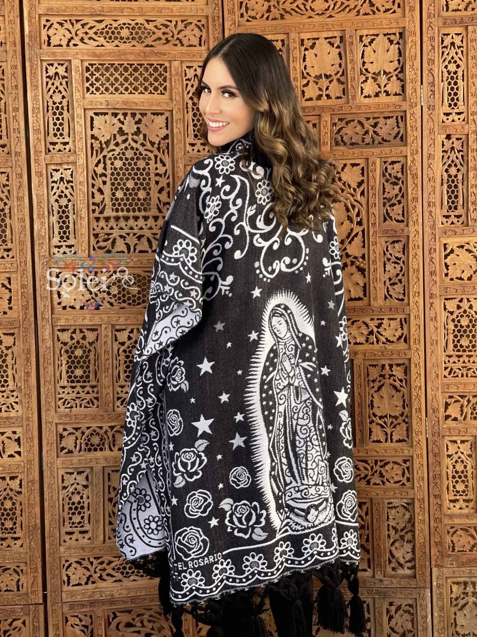 Mexican Traditional Virgen Mary Poncho. Gaban Virgen Fino