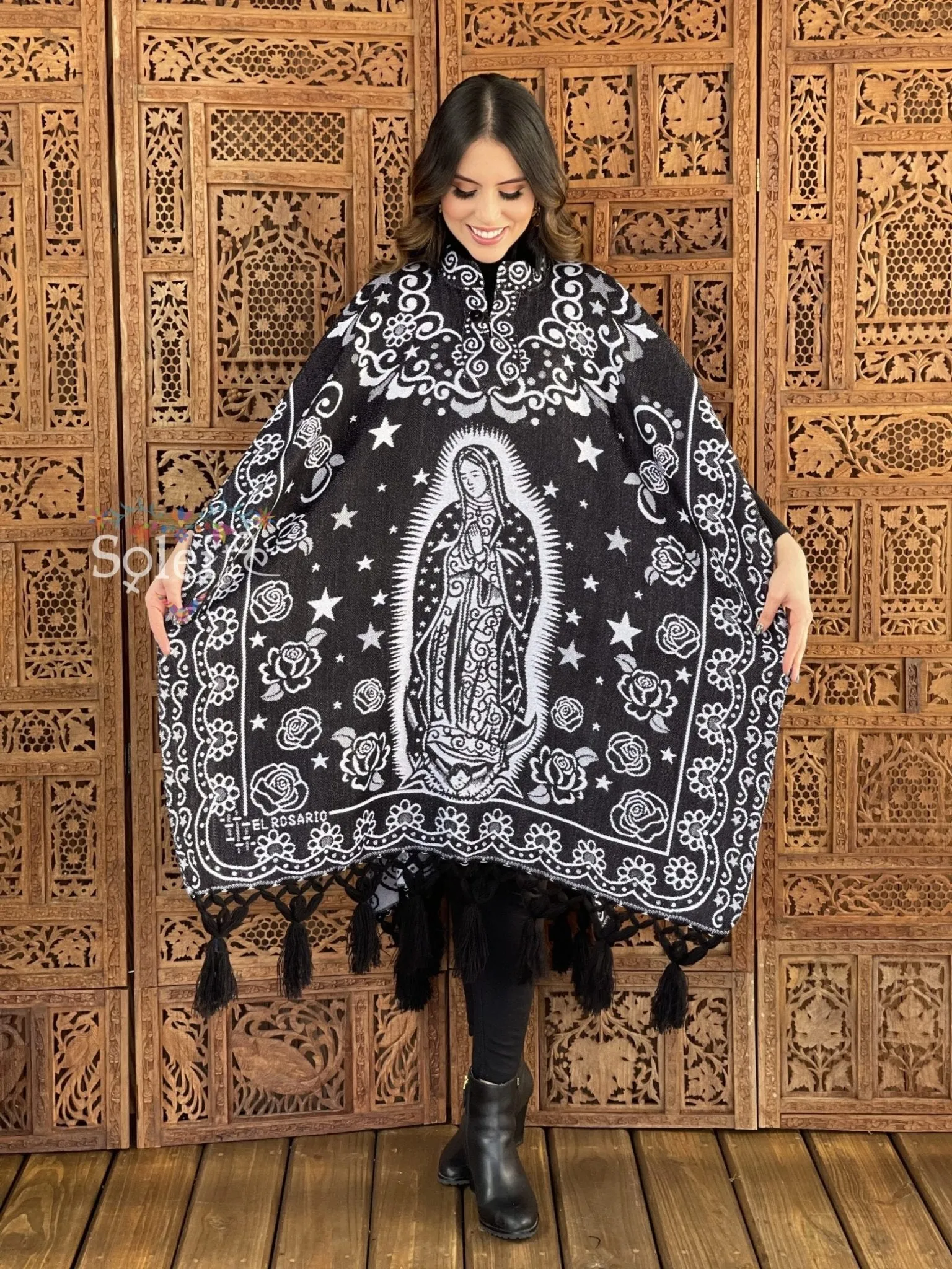 Mexican Traditional Virgen Mary Poncho. Gaban Virgen Fino