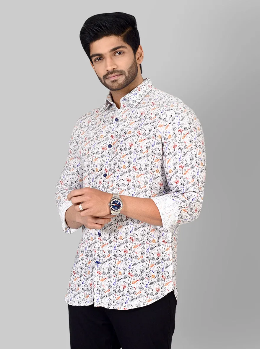 Multicolour Printed Slim Fit Casual Shirt | JadeBlue