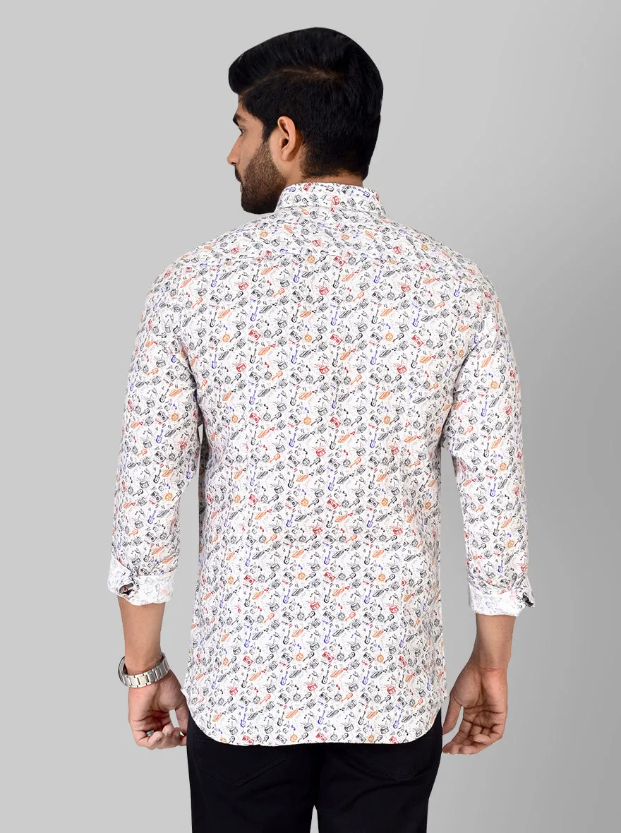 Multicolour Printed Slim Fit Casual Shirt | JadeBlue