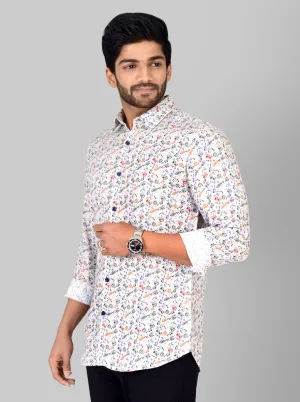 Multicolour Printed Slim Fit Casual Shirt | JadeBlue