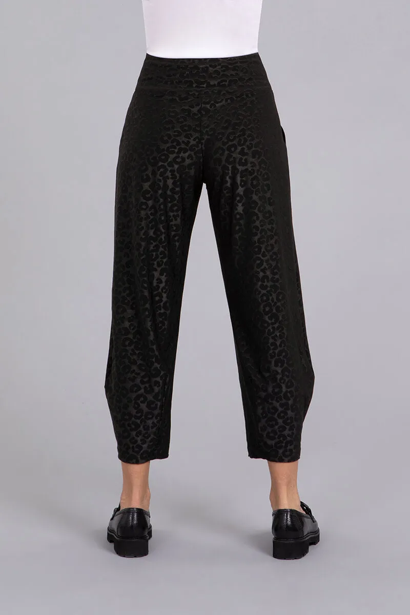 Narrow Lantern Pant | Black Animal Emboss