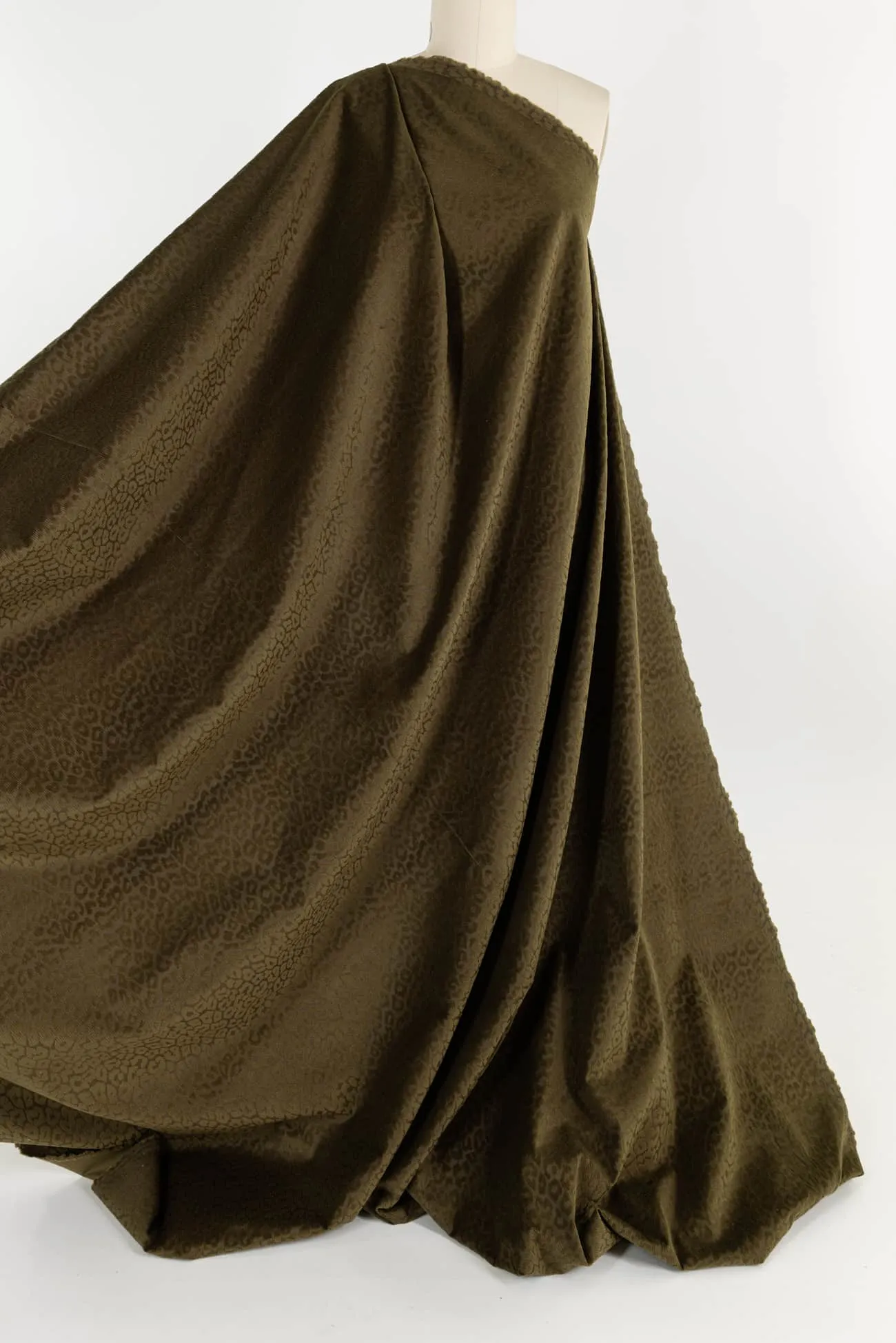 Olive Cheetah Stretch Corduroy Woven - ENDCUT