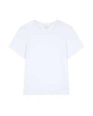 Organic Cotton Embroidered Mini Logo T-Shirt - White