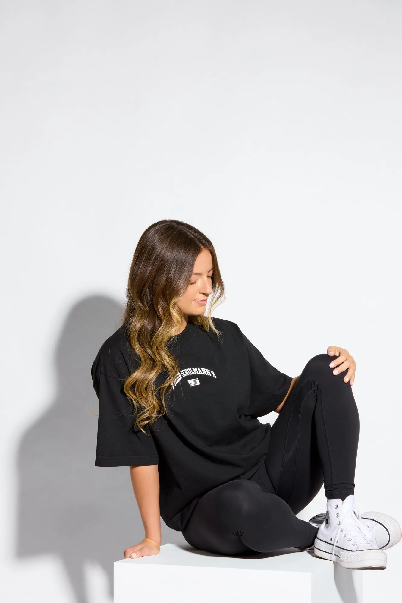 Oversized University Tee Black