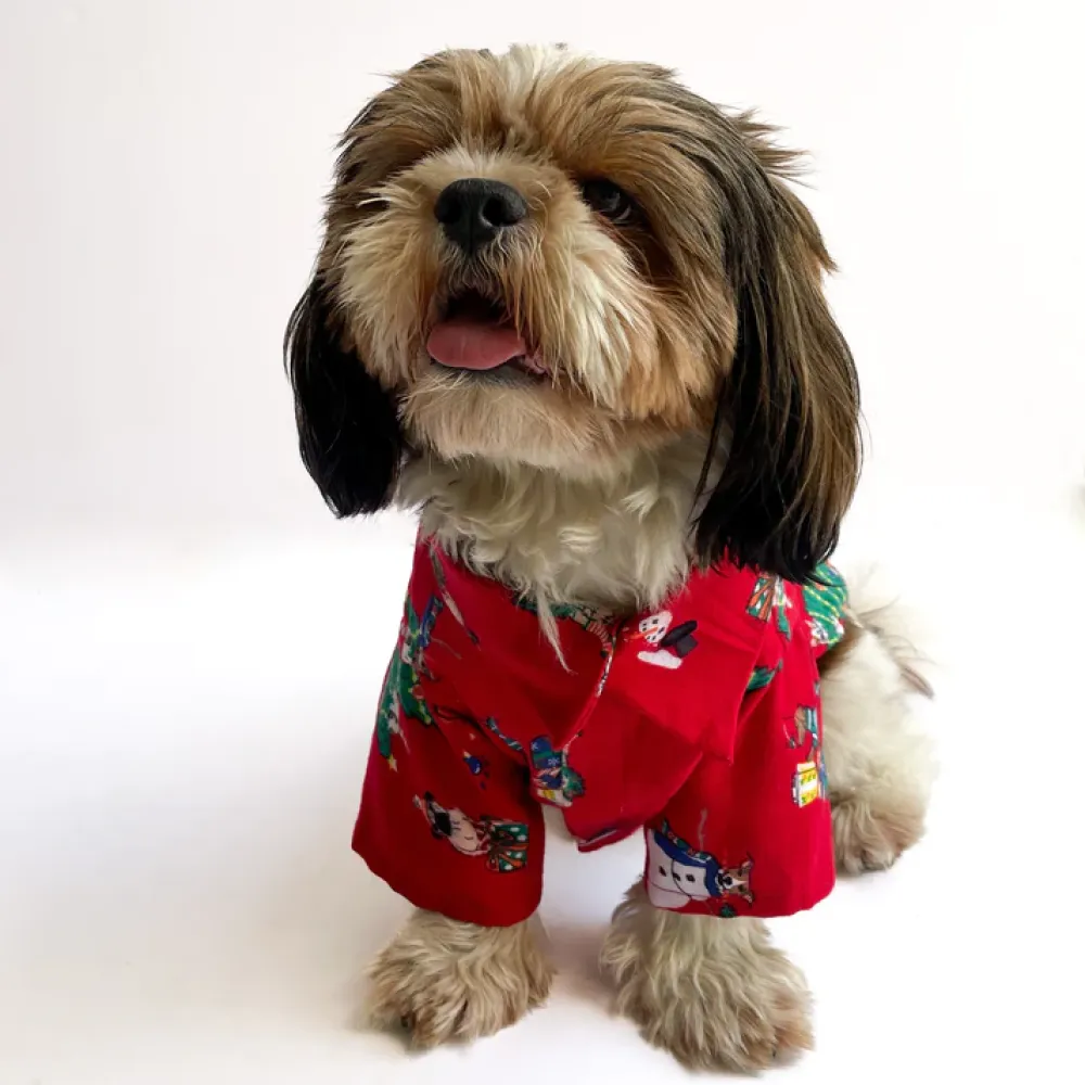 Pawgypets Warm Winter Tree Shirt for Dogs and Cats (Red)