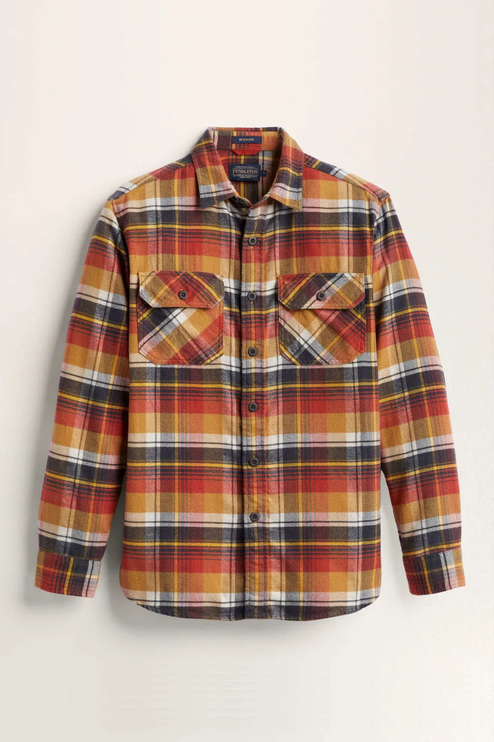 Pendleton Woolen Mills Burnside Flannel in Tan Gold Red