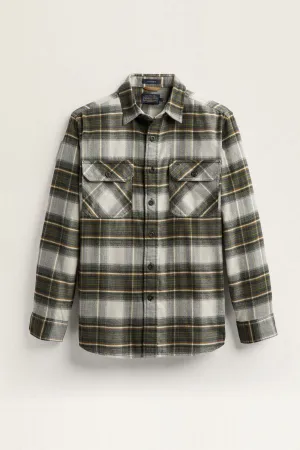 Pendleton Woolen Mills Burnside Plaid Flannel Shirt in Tan Olive Brown