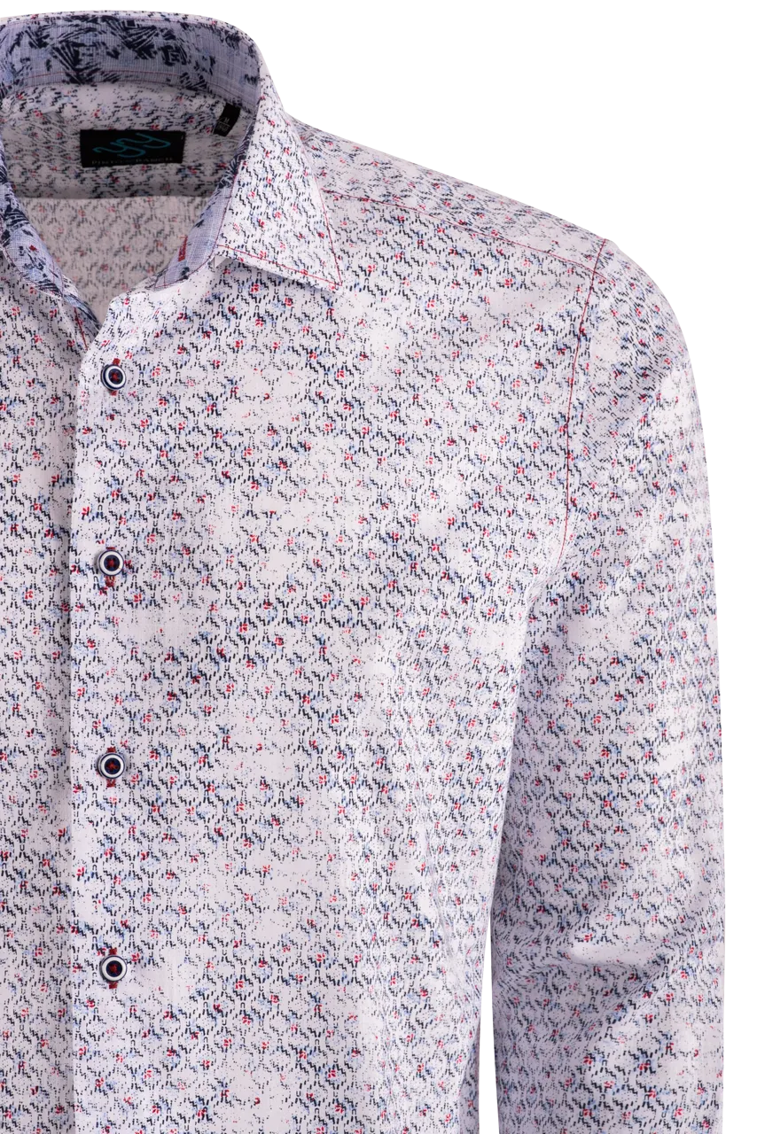 Pinto Ranch YY Collection Faded Long Sleeve Button-Front Shirt - White