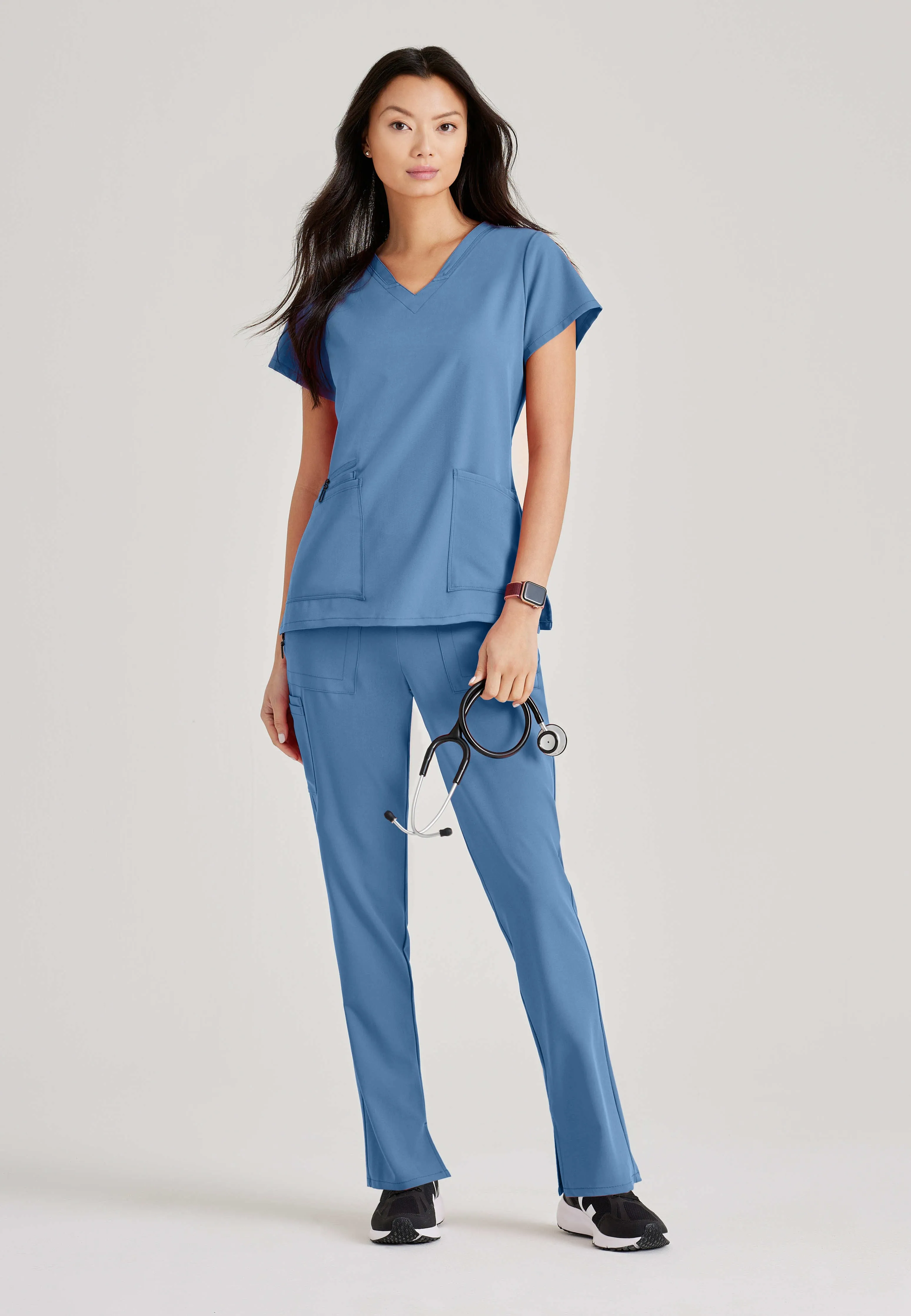 Purpose 4-Pocket V-Neck Scrub Top