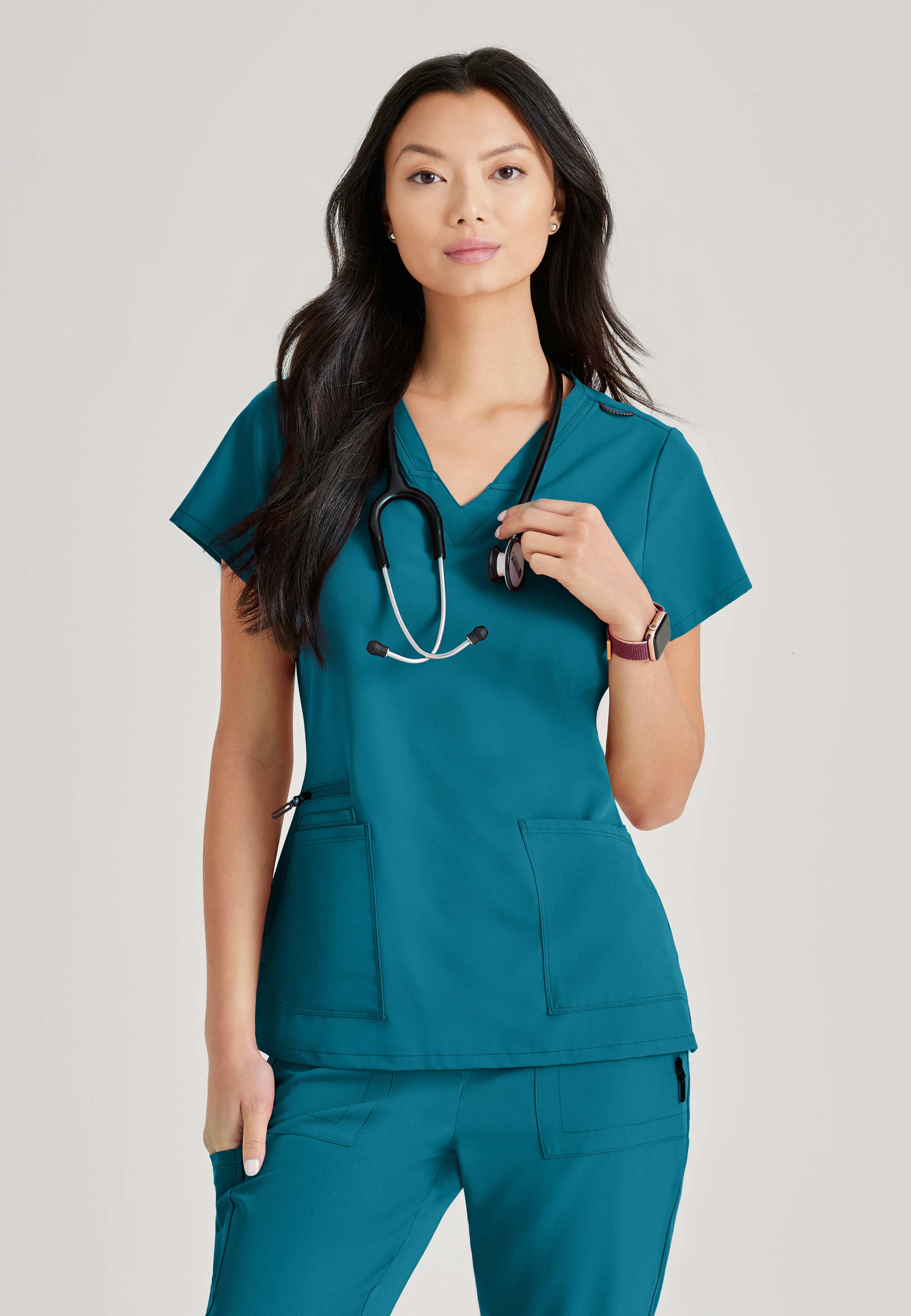 Purpose 4-Pocket V-Neck Scrub Top