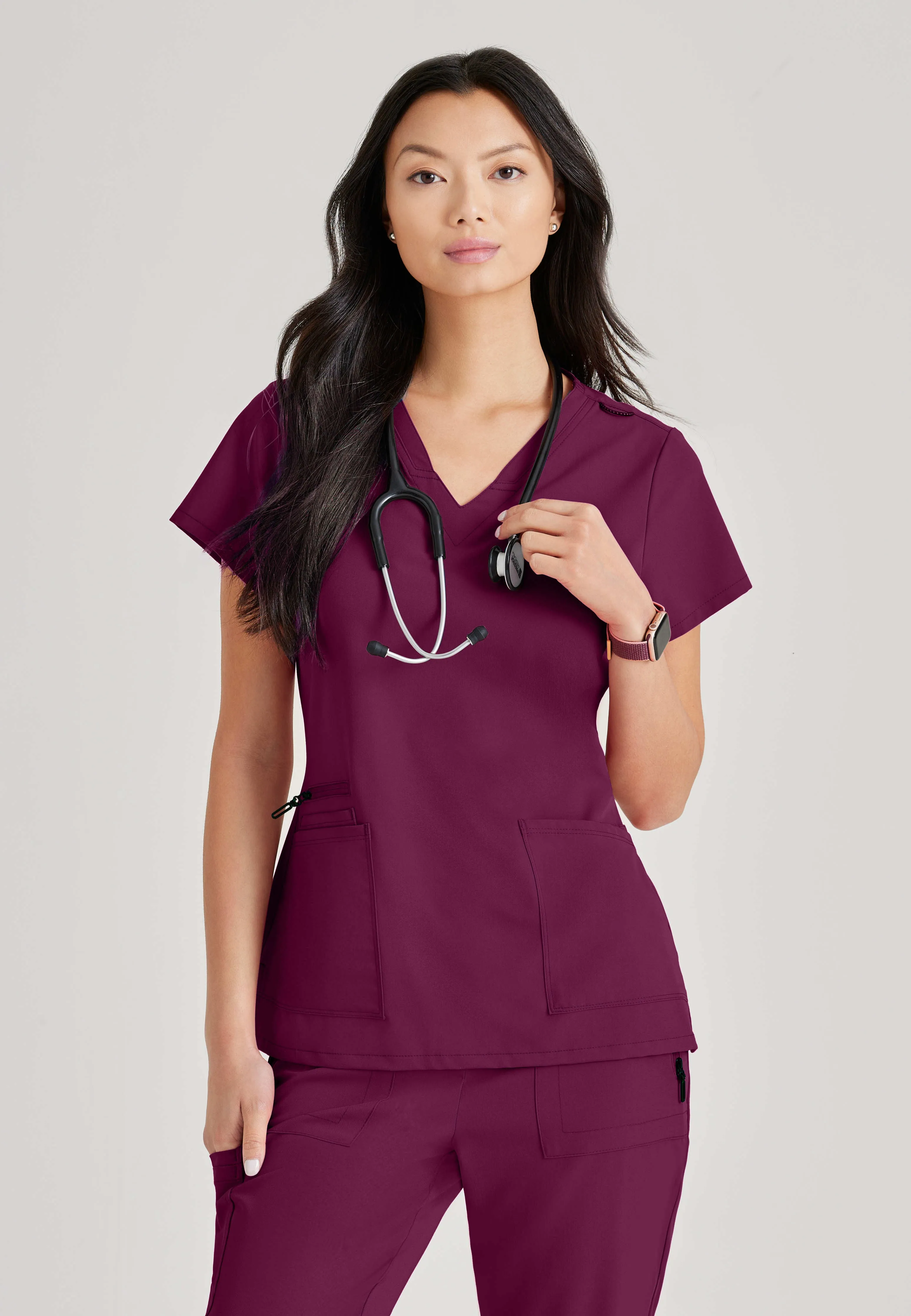 Purpose 4-Pocket V-Neck Scrub Top