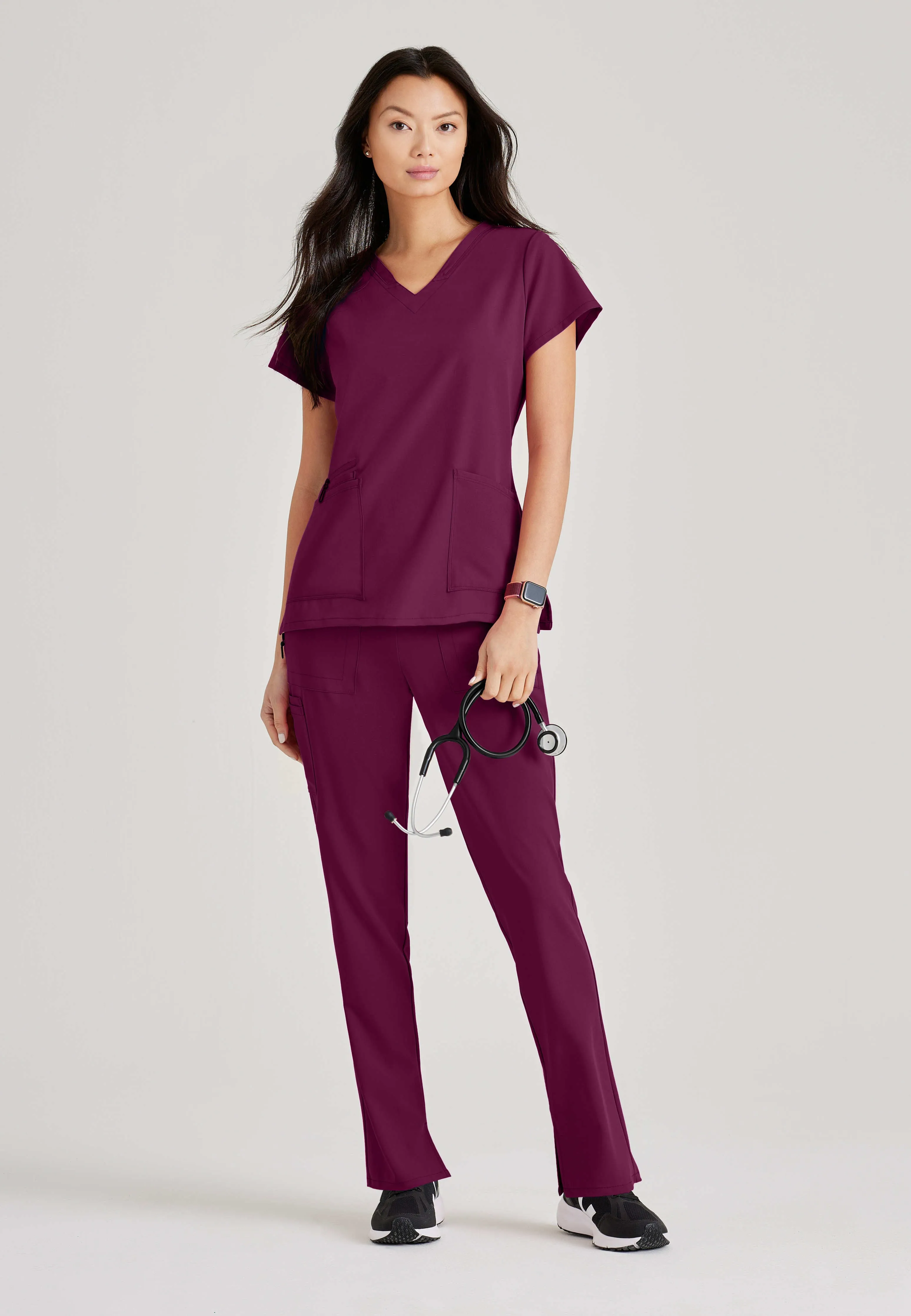 Purpose 4-Pocket V-Neck Scrub Top