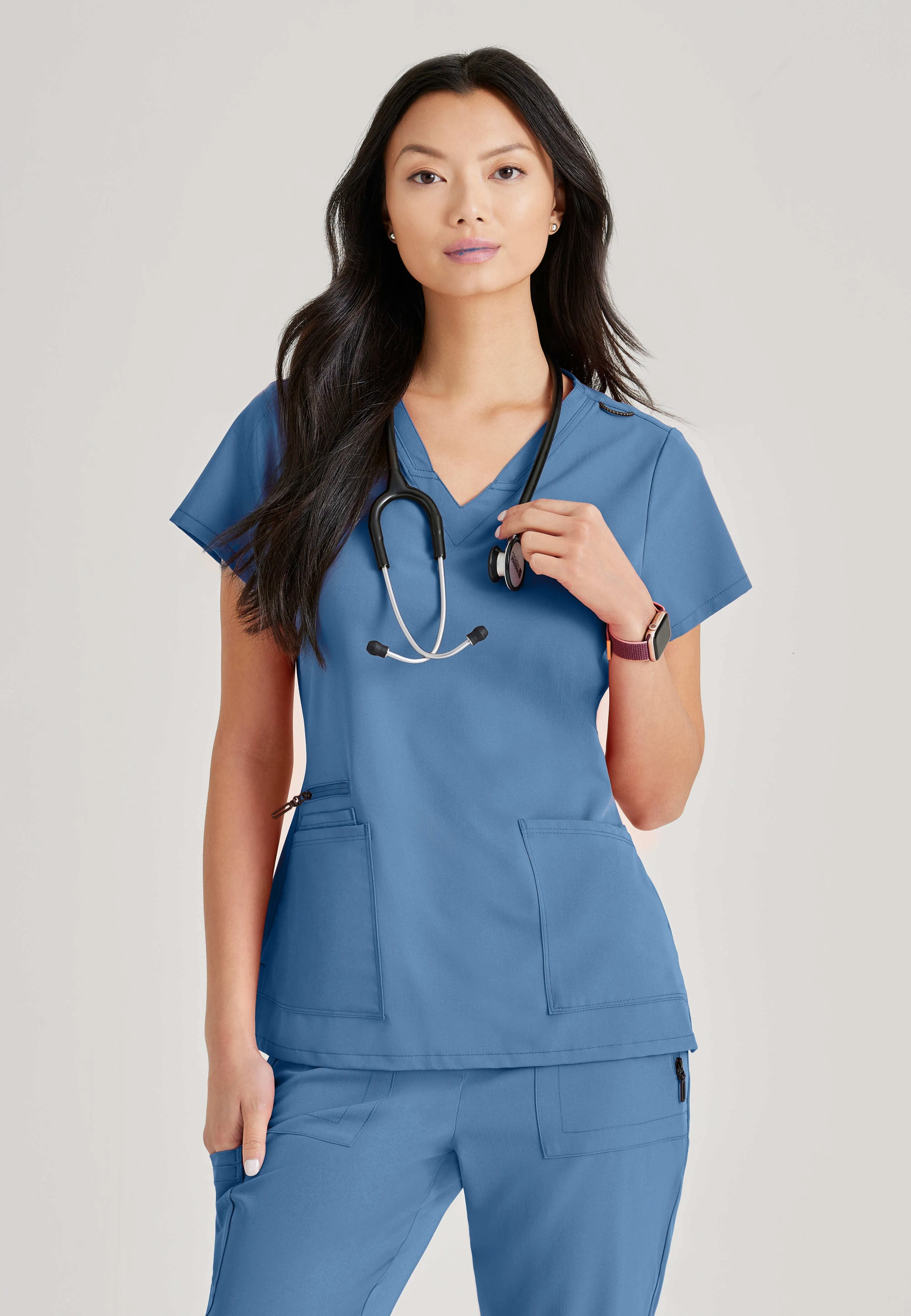 Purpose 4-Pocket V-Neck Scrub Top