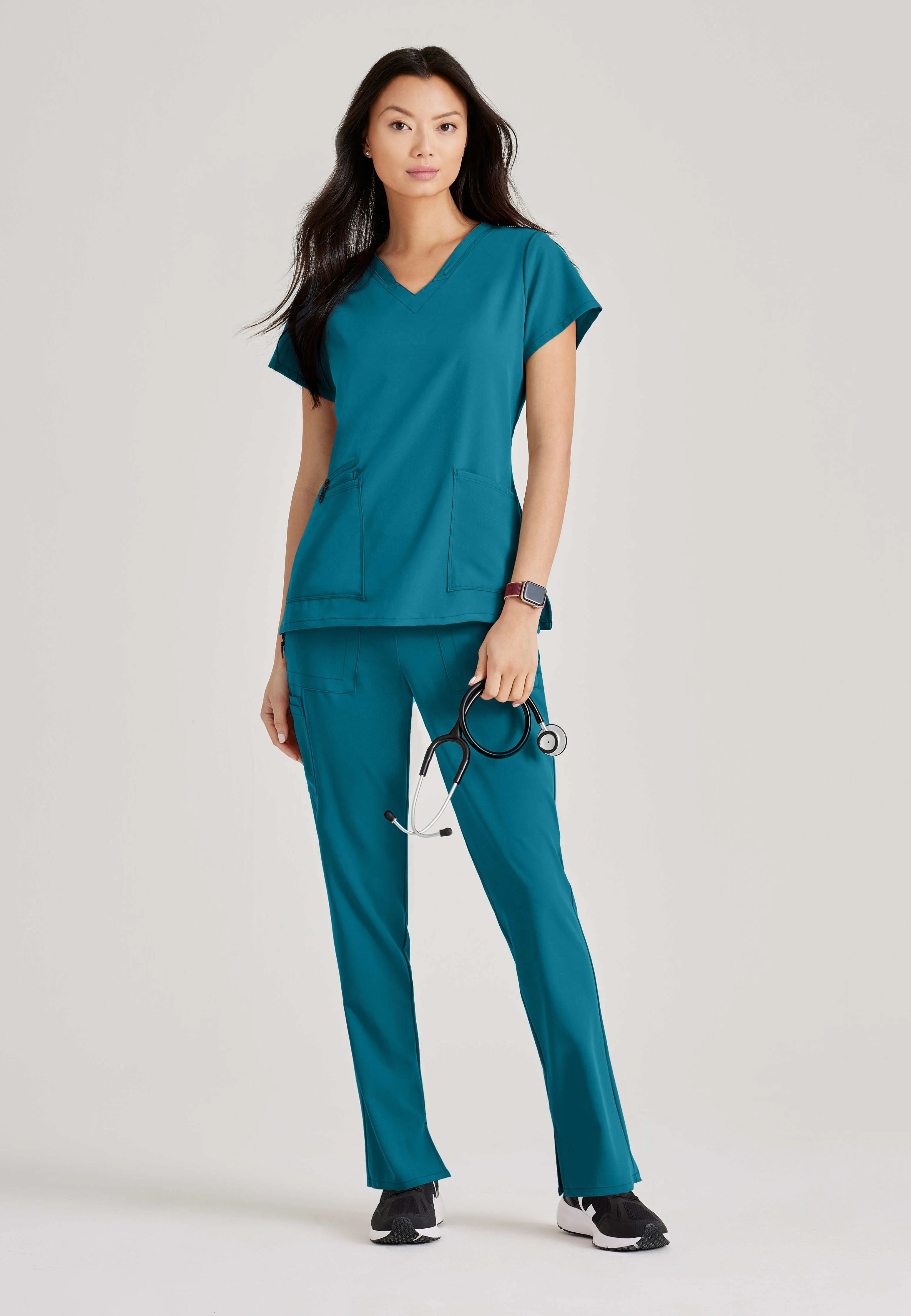 Purpose 4-Pocket V-Neck Scrub Top