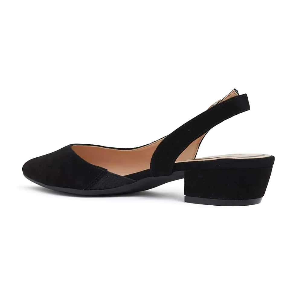 Ramsey Heel in Black Suede