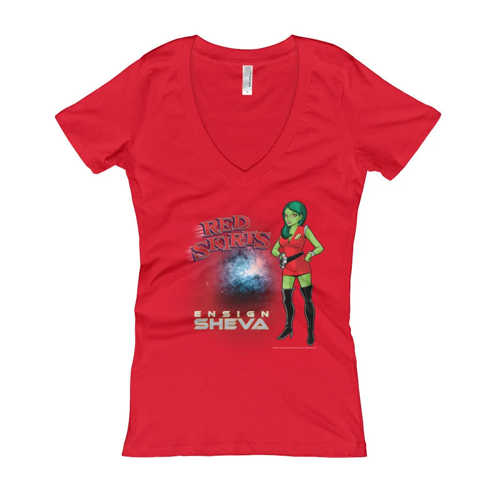 Red Skirts: Ensign Sheva Fitted V-Neck T-Shirt