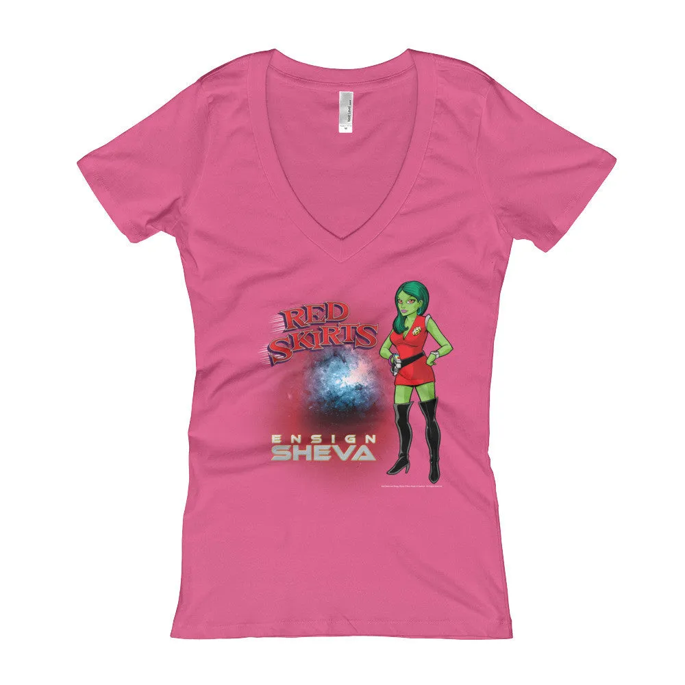 Red Skirts: Ensign Sheva Fitted V-Neck T-Shirt