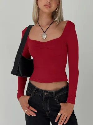 Rehna Long Sleeve Top Burgundy