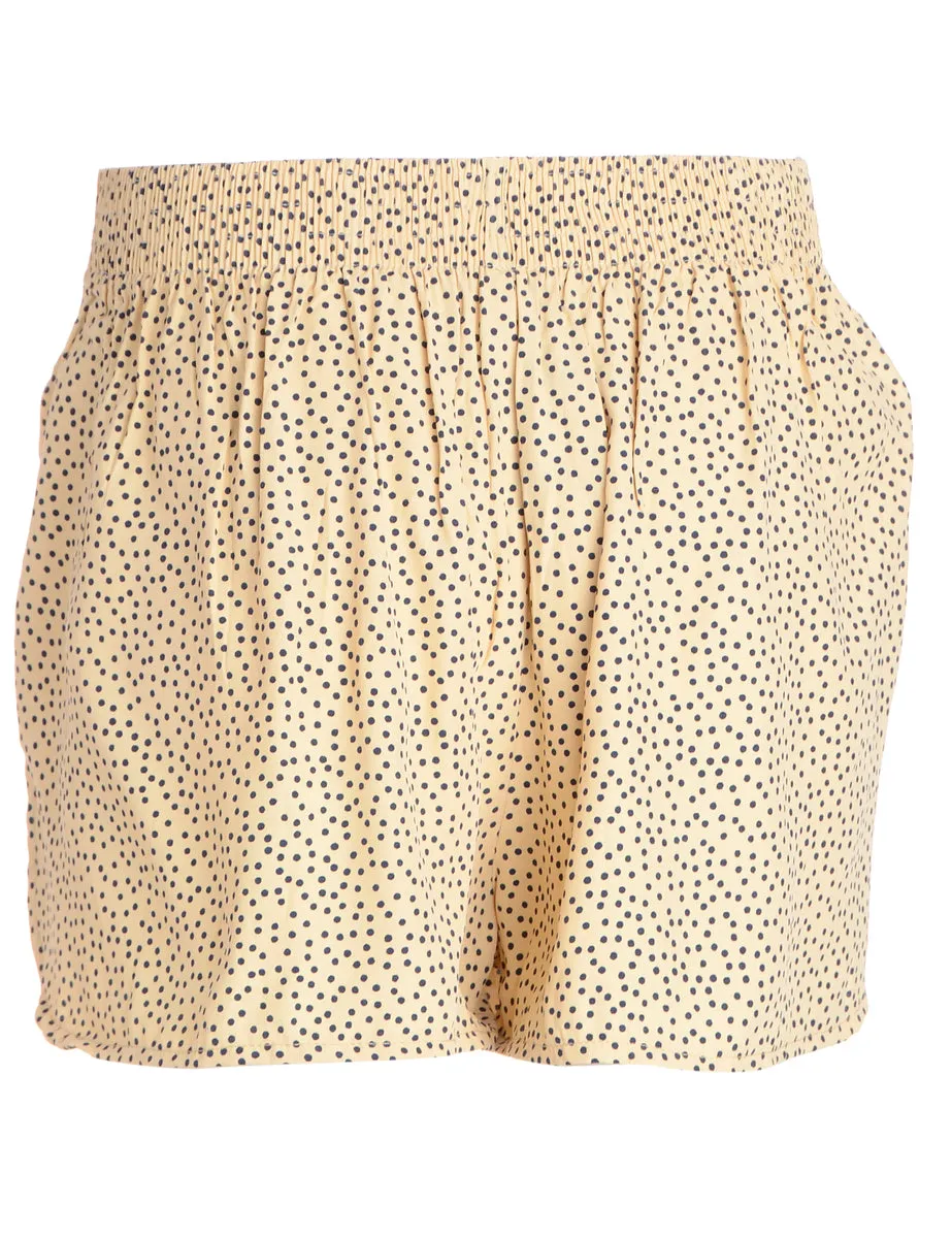 Reworked Curved Hem Polka Dots Summer Shorts - W24