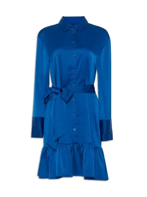 Ruffle Hem Mini Shirtdress