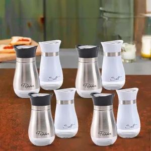 The Better Home Glass Salt & Pepper Shakers Set | Salt & Pepper Dispenser | Moisture-Proof Seasoning Shakers Set | Perfect Pour Holes for Kitchen Dining Table Restaurant (Pack of 4)