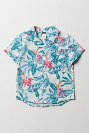 Tropical Short Sleeve Shirt White