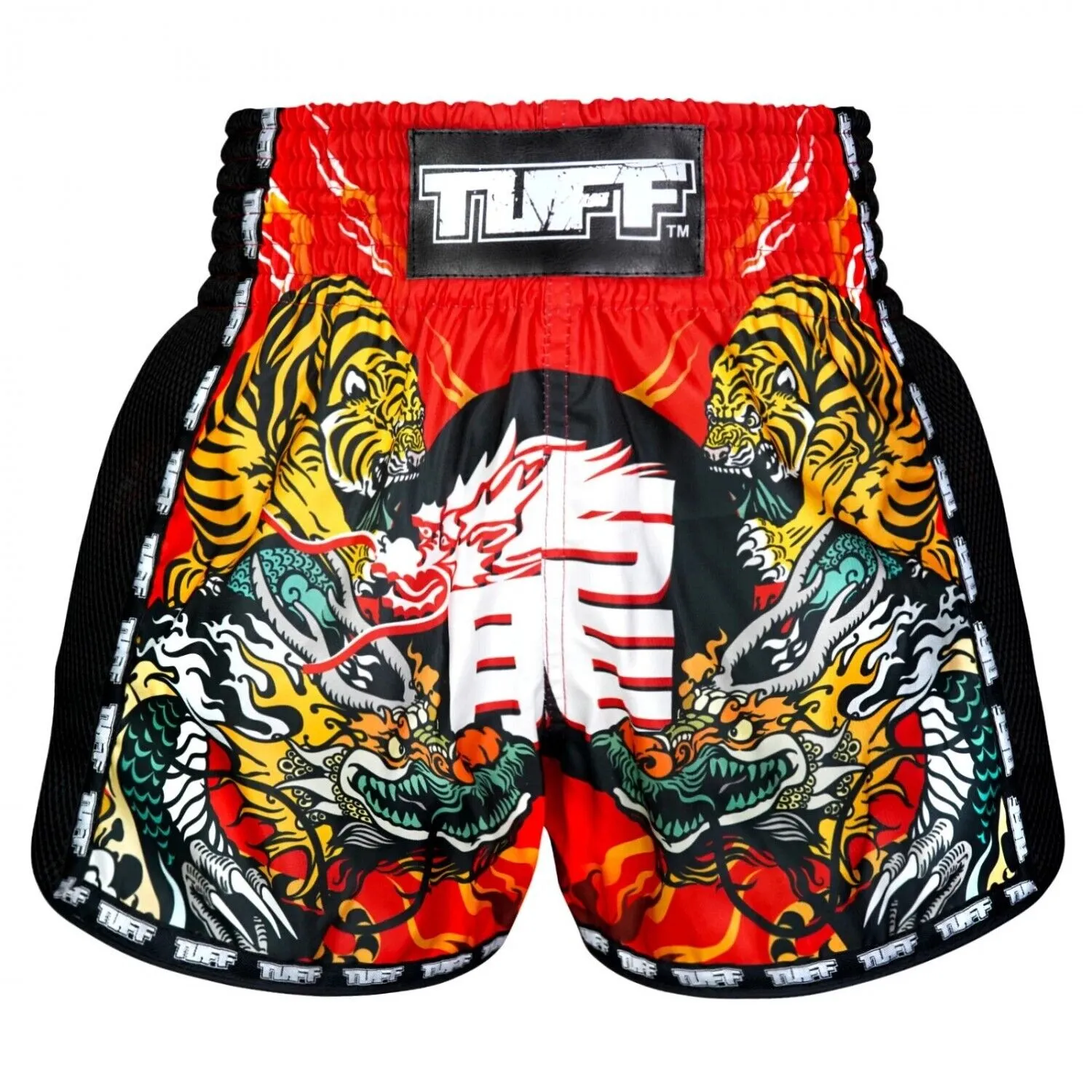 TUFF Muay Thai Shorts Chinese Dragon and Tiger MSC113