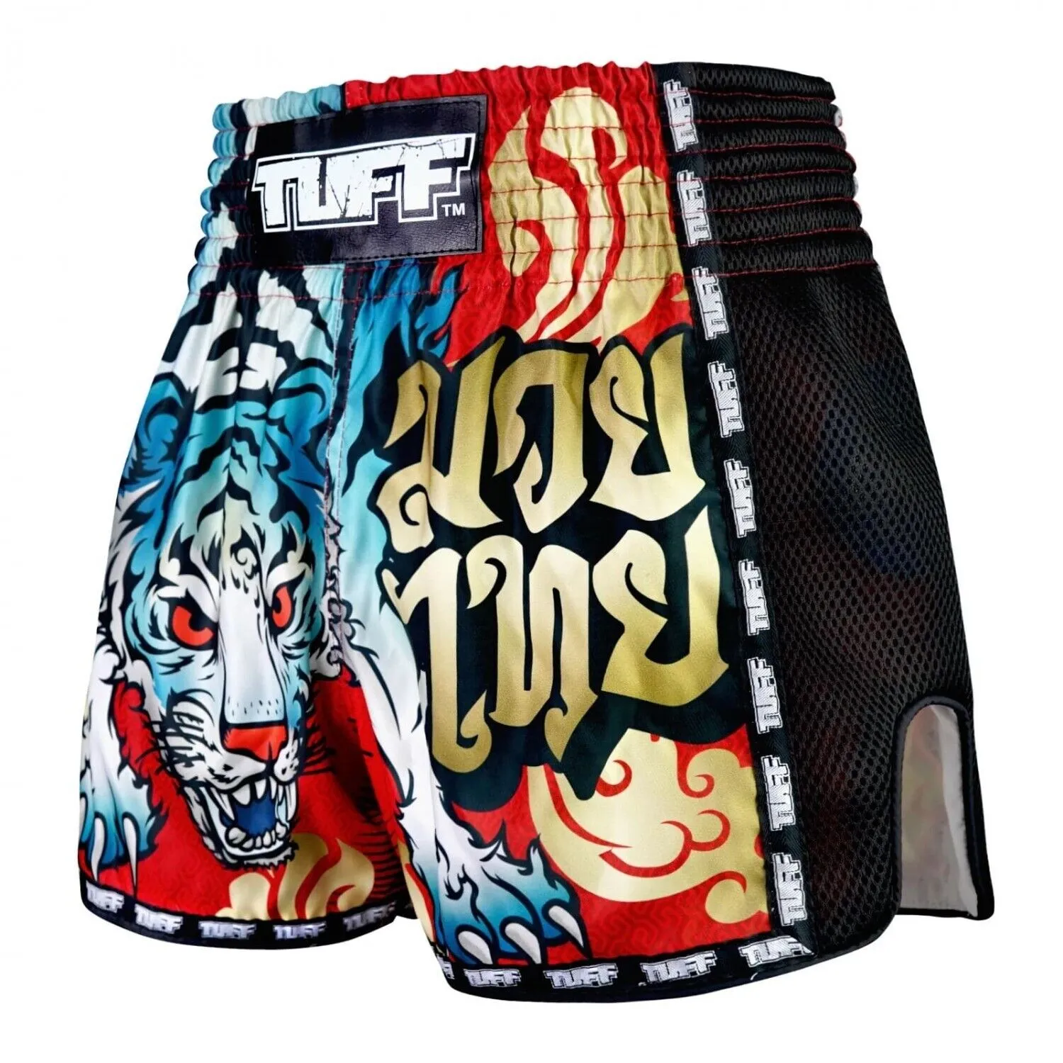 TUFF Muay Thai Shorts Red Furious Tiger MSC126