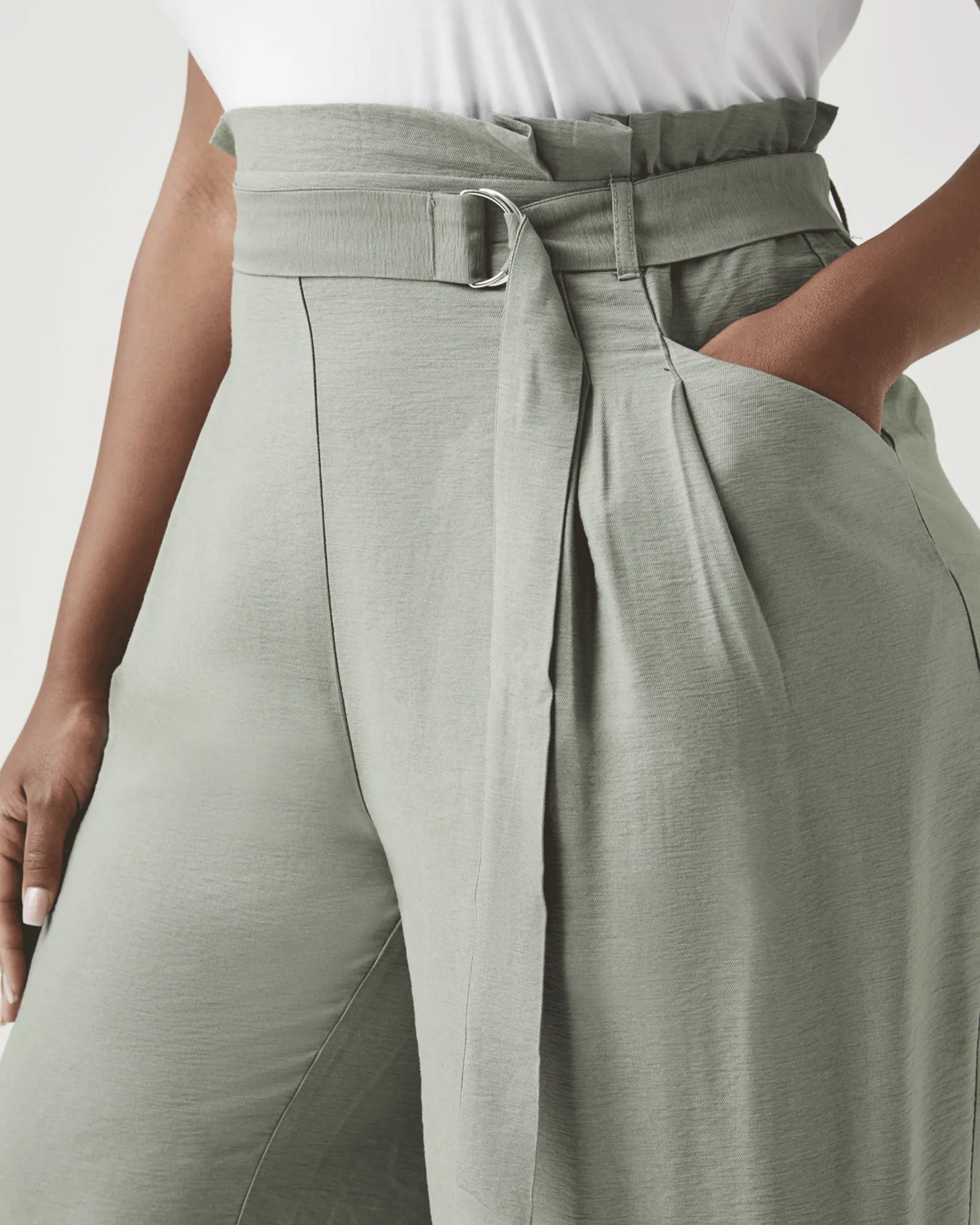 Veronica Culotte Wide-Leg Pants | Olive Green