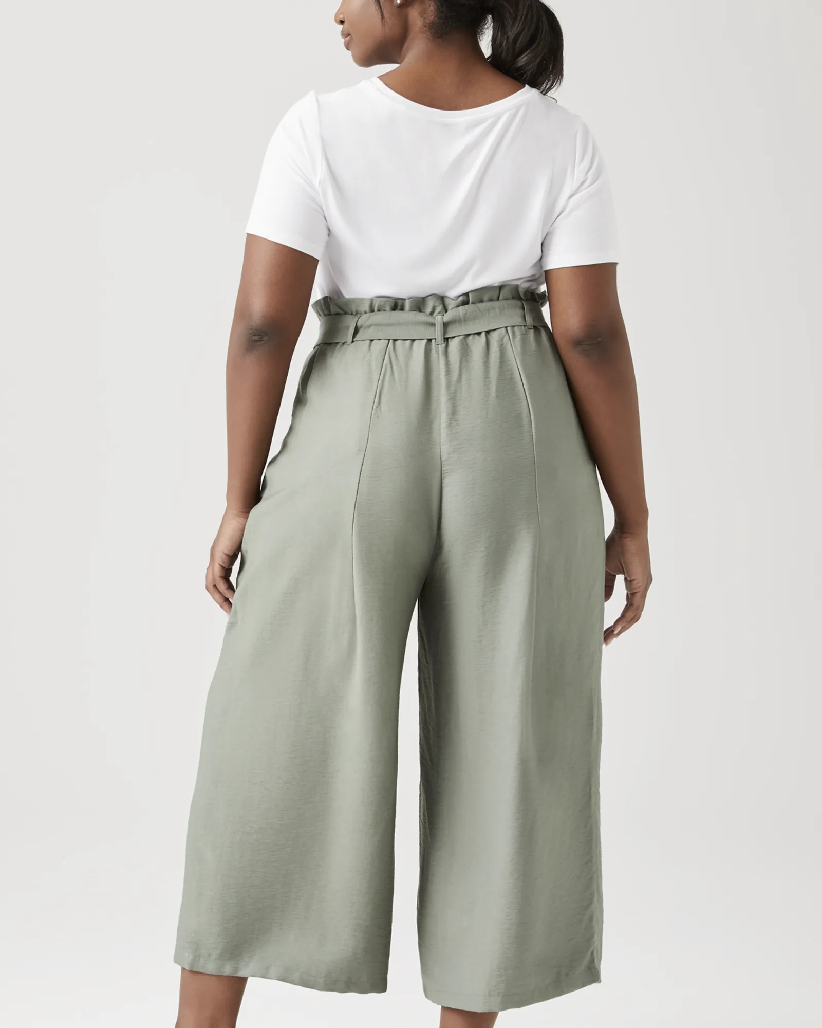 Veronica Culotte Wide-Leg Pants | Olive Green