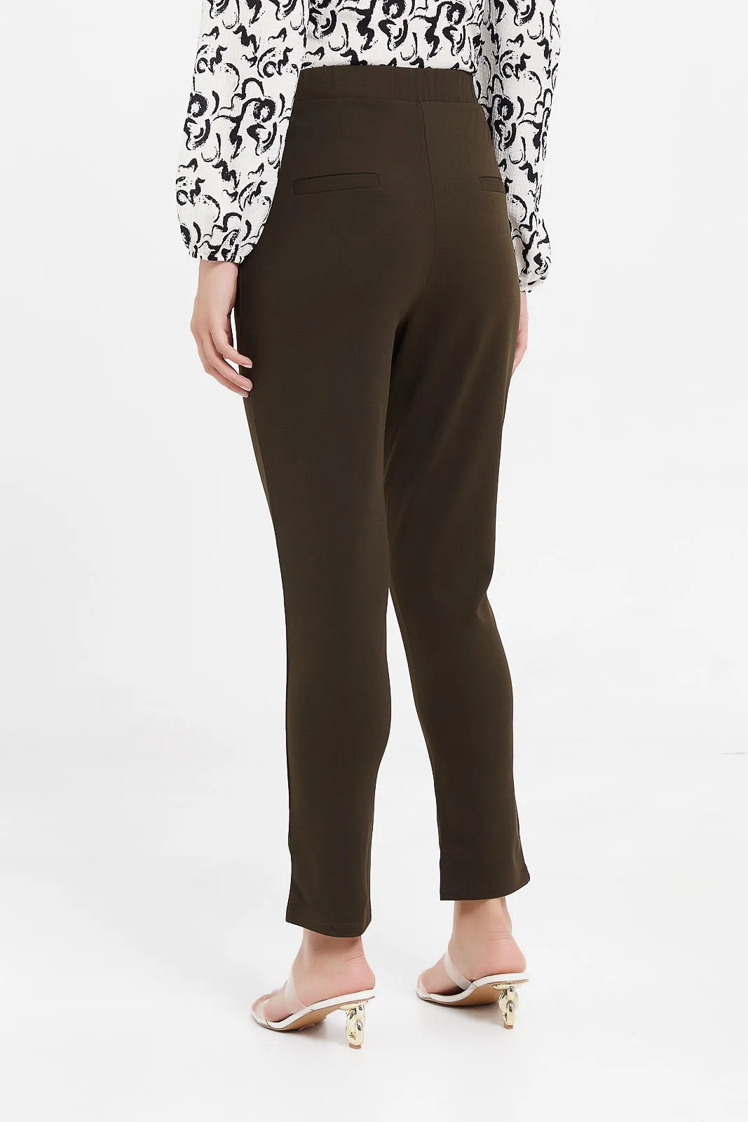 Women Brown Tapered Trousers