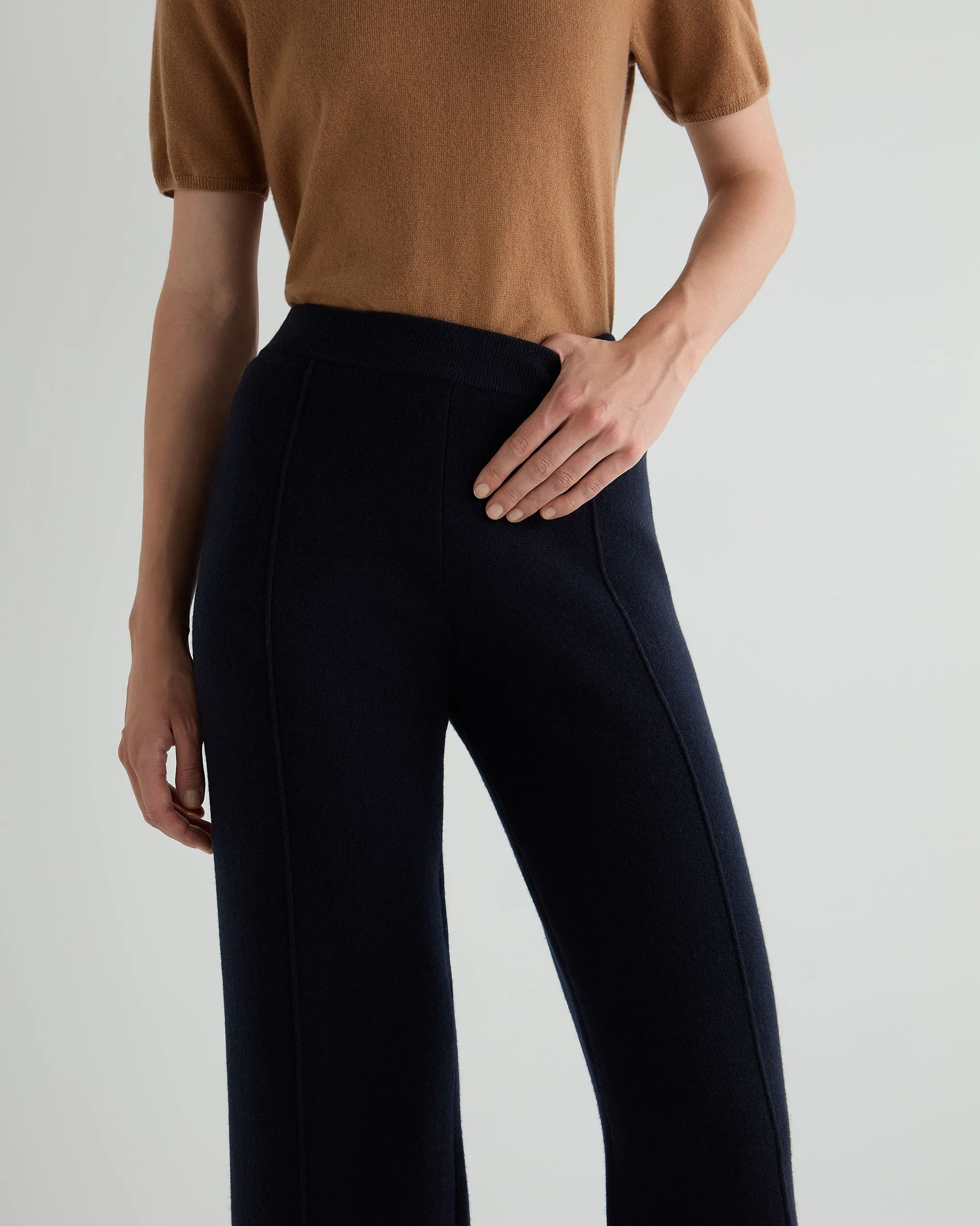 Women's Double Face Pants Navy Blue