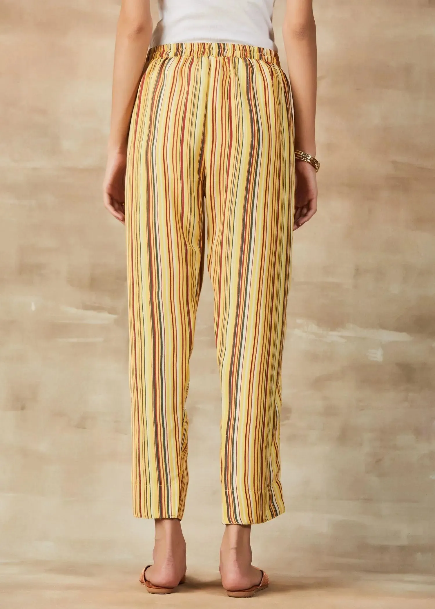 Yellow Tapered Straight Pants